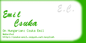 emil csuka business card